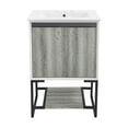 thumbnail image 3 of Marseille 24 in. Gray Oak Bathroom Vanity With White, 3-Hole Ceramic Sink Top, 3 of 8