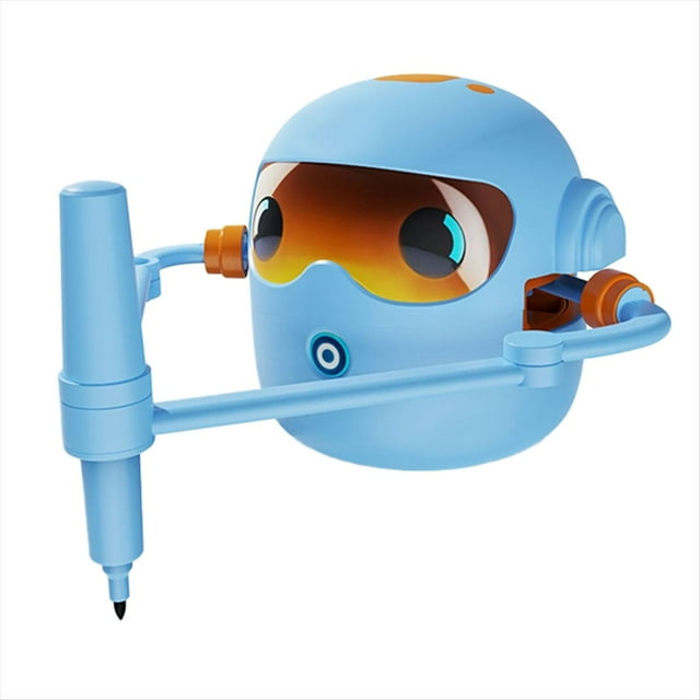 Robot de Dibujo Educativo Interactivo para Niños, Juguete de Aprendizaje con 100 Tarjetas de Palabras e Interacción por Voz, Color Azul.