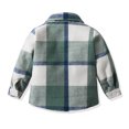 thumbnail image 4 of Adeawade Kids Boy Tops 18-24 Months Shirt Coat Jacket Plaid Long Sleeve Kids Lapel Button Tops Outwear Trend Outfits Green, 4 of 4