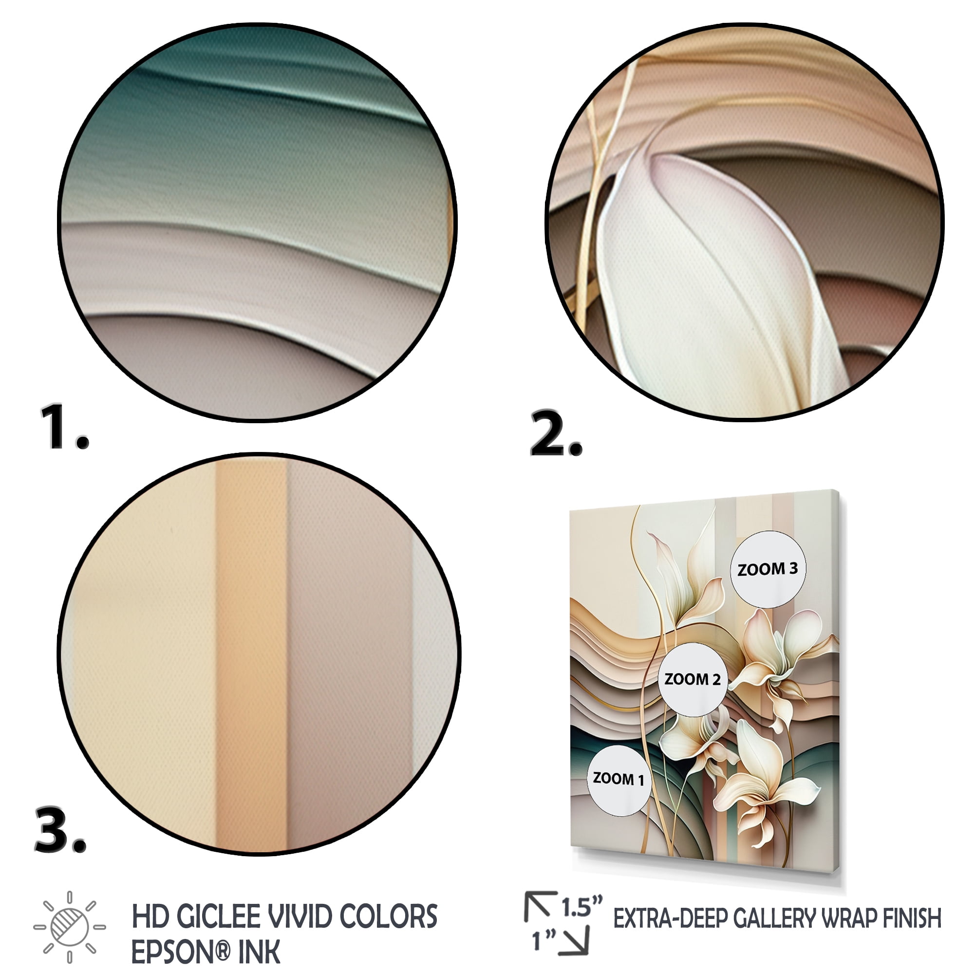 Designart Beige Orchid Flowers Hyperrealistic II Canvas Wall Art