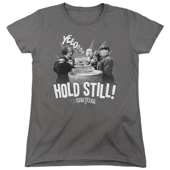 Three Stooges Hold StilLong S/S Women's T-Shirt Charcoal