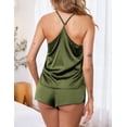 thumbnail image 5 of Ekouaer Silk Pajamas Set for Women Satin Lingerie Pjs Cami Top and Shorts Soft 2 Piece Nightwear, 5 of 6