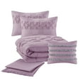 thumbnail image 3 of Mainstays 5-Piece Purple Check Comforter Set, King, 3 of 10