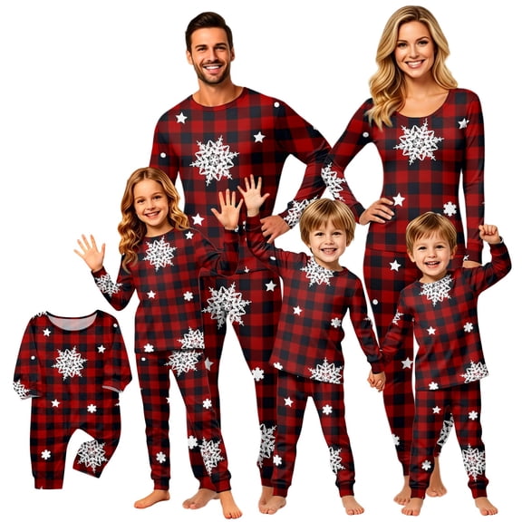 Lvotionpl Match Family Christmas Pjs, Matching Christmas Pajamas Long Sleeve Top & Pants Set Matching Holiday Family Pajama Xmas Sets