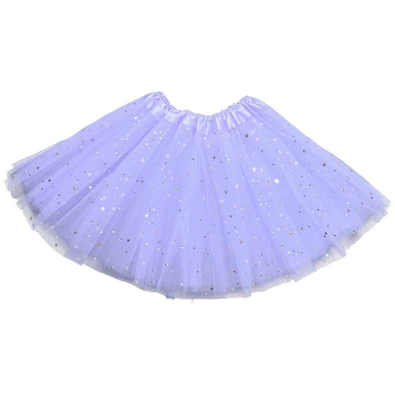Black and Friday Clothing Sales Idoravan Tulle Tutu Skirts for Women Womens Pleated Gauze Short Skirt Adult Dancing Skirt Star Sequin Gauze Dress Purple