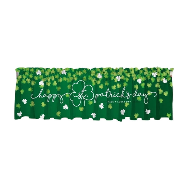 B St Patricks Day Short Curtain 54X17.7 Inches Colorful Printed Blackout Kitchen Bedroom Window Decor Polyester Color B