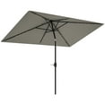 thumbnail image 1 of Outsunny Parasol de Patio Solaire avec DEL et Inclinaison, Parasol de Table, Gris Pâle, 1 of 10