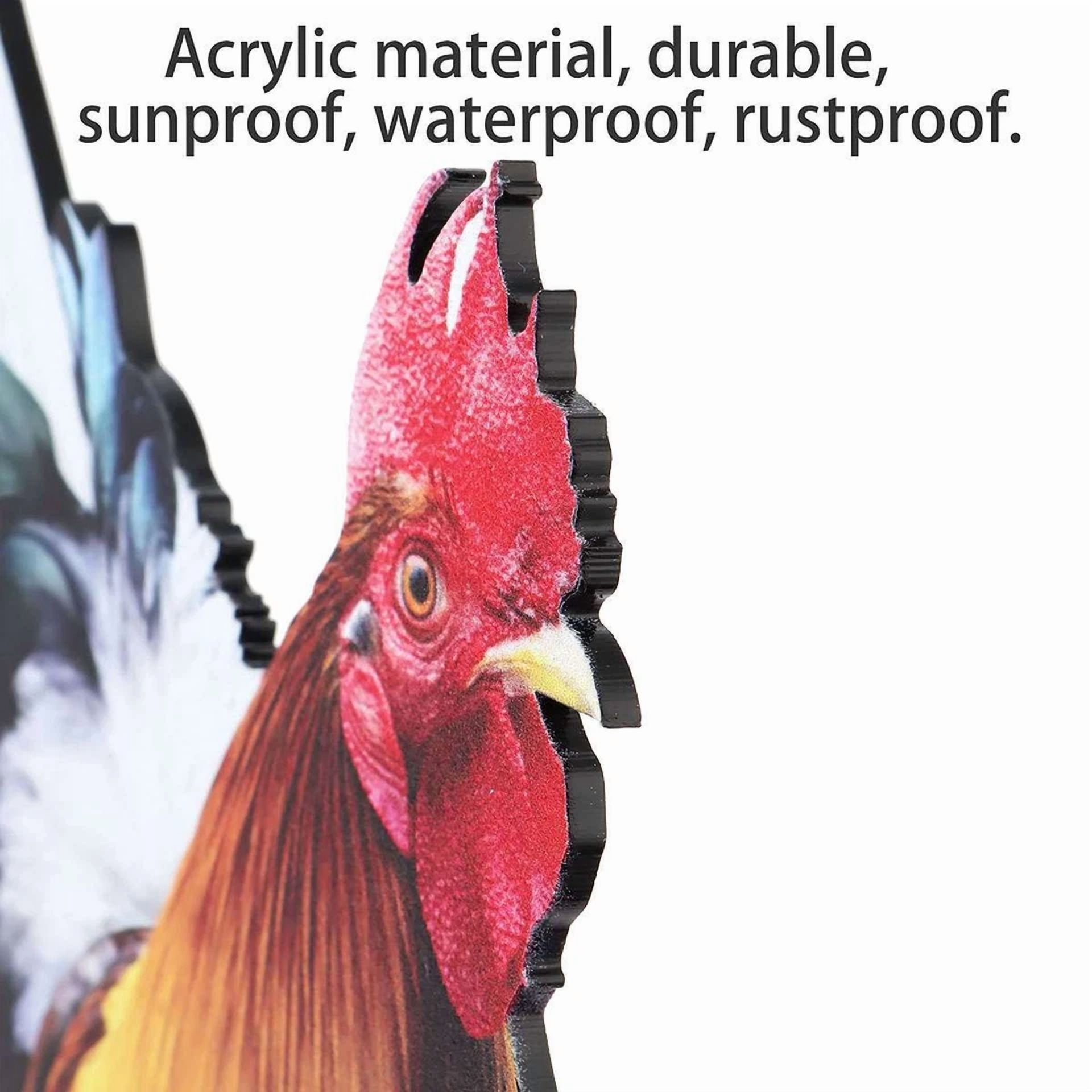 PURELY- 2Pcs Rooster Chicken Statue Outdoor Garden Decoration Yard Art Figure Sculpture