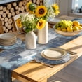 thumbnail image 4 of Navy Blue Grey Round 13 Inch Placemats Set of 4, Modern Oil Painted Abstract Art Aesthetics HeatResistant Non Slip Place Mats for Dining Table, Wipeable Braided Kitchen Table Mats for Housewarming, 4 of 9
