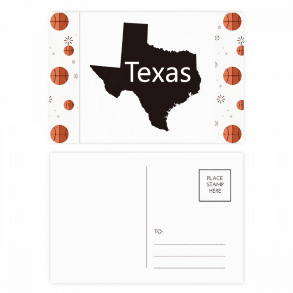 Texas America USA Map Outline Basketball Postcard Set Thanks Card Mailing Side 20pcs