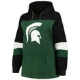 thumbnail image 2 of Women's Green Michigan State Spartans Plus Size Color-Block Pullover Hoodie, 2 of 3