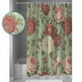 thumbnail image 3 of Shower Curtains Sets for Bathroom Decor Retro Pink Red White Flowers Waterproof Bathroom Curtain with Hooks, Country Floral Art for Bathroom Decor,36x72IN, 3 of 7