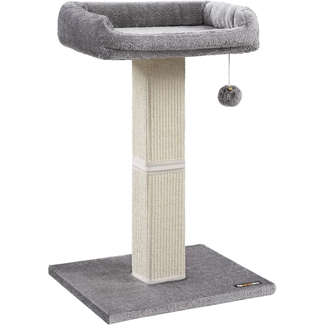FEANDREA Rascador para Gatos con Plataforma de Peluche y Poste de Sisal 68 cm