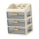 thumbnail image 2 of Organizador de escritorio, almacenamiento de escritorio, organizador de cuidado de la piel, caja de almacenamiento de cosméticos para mesa Marrón cremoso de 3 niveles, 2 of 9