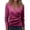 28# Hot Pink, variant on Women's Casual Ribbed Wrap V Neck Tops Long Sleeve Soft Stretchy Slim Fit Knit Shirts with Side Buttons Shirts Pink S