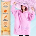 thumbnail image 3 of Sudadera con capucha Disney Stitch para mujer, forro polar cálido, rosa, 3 of 6