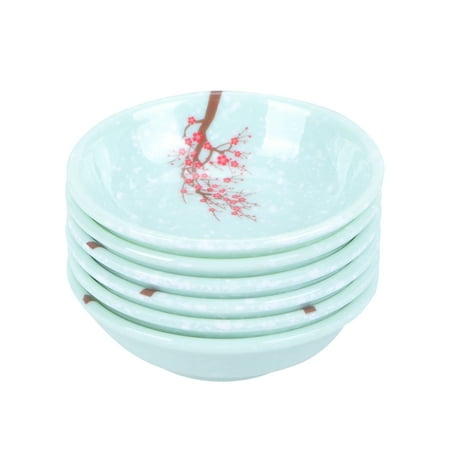 

6pcs Melamine Sauce Plates Reusable Sauce Container Small Dipping Dish for Restaurant Home (Plum Blossom)