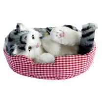 Sound Making Toys Cute Furry Kitty Ornament Realistic Meowing Doll Decoration for Home Shelf Car Kids Presents for All Ages