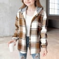 thumbnail image 4 of Jacket For Girls Girls Western Outfit Boys Girls Casual Flannel Plaid Hoodies Fall Fashion Button Down Shirts Long Sleeve Cute Lightweight Jacket Coats, 4 of 5