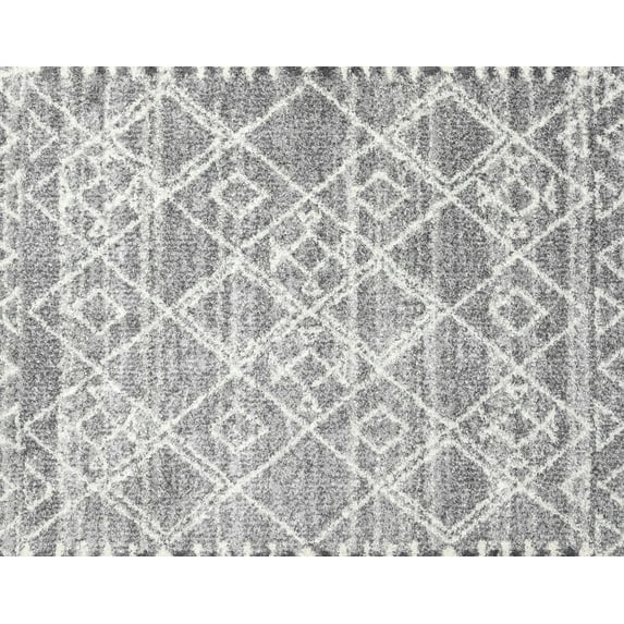 Ahgly Company Machine Washable Indoor Rectangle Contemporary Dark White Beige Area Rugs, 3' x 5'