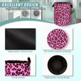 thumbnail image 5 of Pink Leopard Print Laundry Basket - Foldable Oxford Cloth Storage Basket with Handle, 18.9" X 16.5", Modern Animal Print, Suitable for Bathroom, Bedroom, Toys and Clothing Organization., 5 of 10