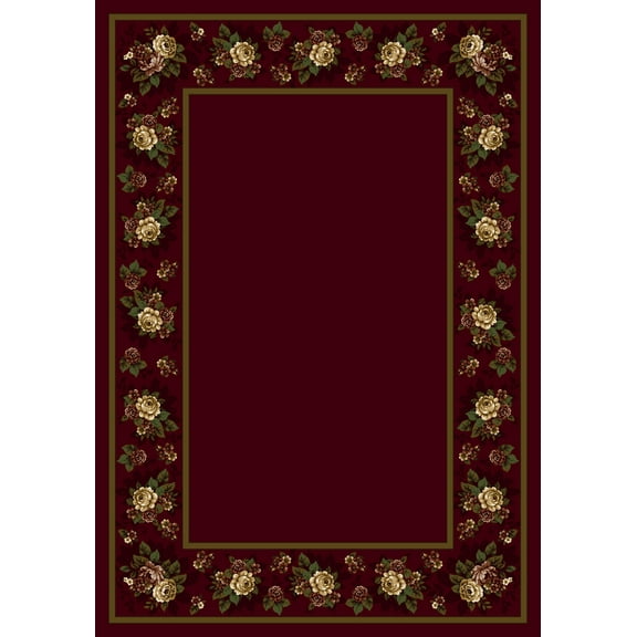 Milliken Design Center Area Rug FLORAL LACE CRANBERRY II Floral Lace Cranberry Ii 5' 4" x 7' 8" Rectangle