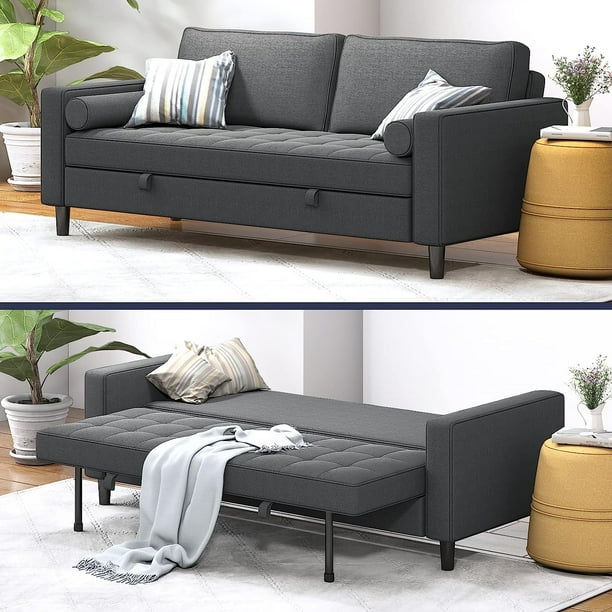 ZAFLY Sleeper Couch, Pull Out Sofa Bed, 83 inches Folding Loveseat