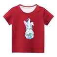thumbnail image 2 of TIMIFIS T-Shirts Rouges de Pâques Lapin pour Tout-Petits Mignons Gnomes Œufs Imprimé Col Rond Manches Courtes T-Shirt Enfants Hauts d'Été T-Shirts de Pâques pour Garçons Filles 4 Ans, 2 of 4