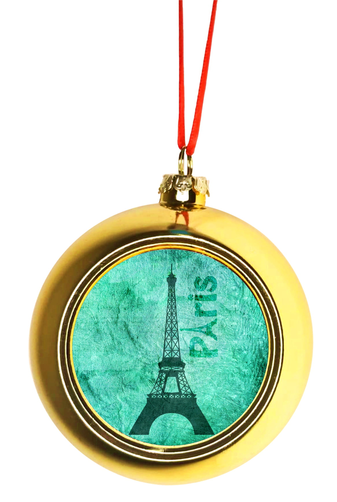 Ornaments Vintage Blue Grunge Parisian Paris Eiffel Tower Ornaments