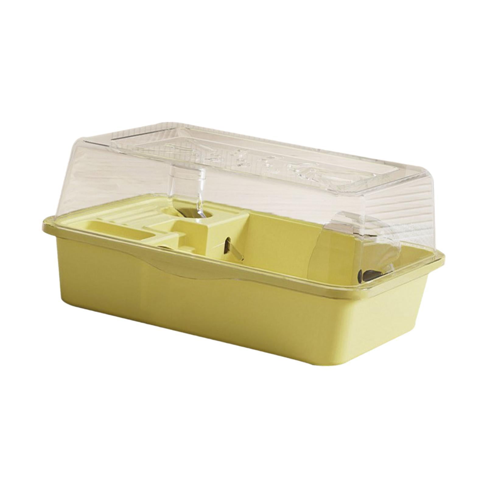 Serenable Large Hamster Cage Exercise Playing House Transparent Ventilation Small Animal Cage Hamster Enclosure for Guinea Pigs Gerbils yellow