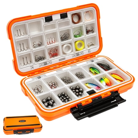 Waterproof Tackle Box Fishing Tackle Box Organizer with Removable Dividers Lure Box and Terminal Tackle Storage with Lock Impact Resistant Fishing Accessory Box