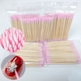 thumbnail image 3 of 400pcs Pink Double Head Nail Art Cuticle Pusher Remover 7CM Orange Wood Sticks Cotton Swab Clean Tool for Nail Rhinestone Makeup, 3 of 9