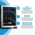 thumbnail image 2 of Newair Réfrigérateur à Vin Autonome 23 Bouteilles Compresseur en Acier Inoxydable, Racks Réglables et Thermostat Numérique Extérieur, 2 of 10