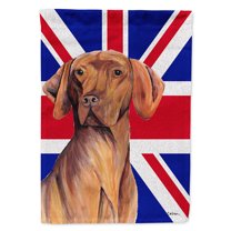 Vizsla with English Union Jack British Flag Garden Flag