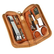 Deluxe Chrome Plated Mini-Manicure Kit - Tan