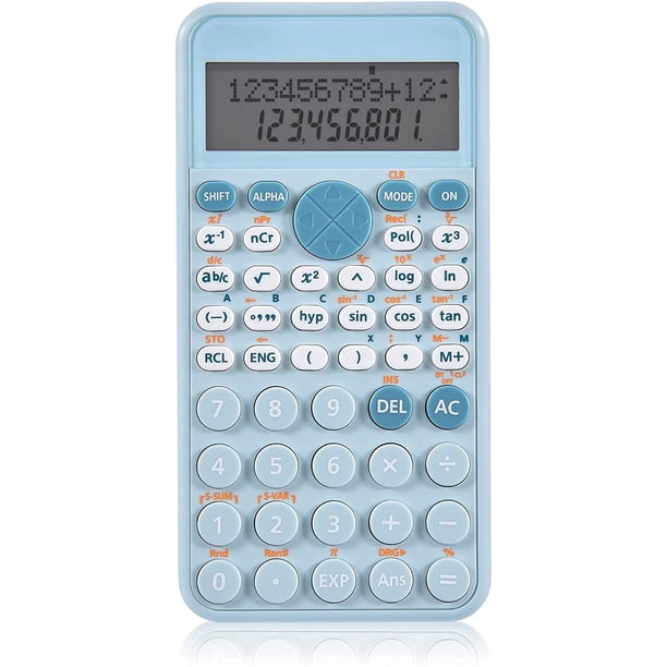 Calculadora científica, azul, delgada y portátil, dos líneas Calculadora científica, rosa, delgada y portátil, pantalla de dos líneas, cálculo multifuncional, adecuada para estudiantes u oficinas