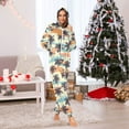 thumbnail image 2 of Adult Christmas Onesie Black Tropical Palm Tree Adult Zipper One-Piece Pajamas Unisex Pajamas with Pockets, 2 of 6