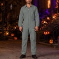 thumbnail image 2 of Mens Solid Color Coveralls Collared Long Sleeve Zip Up Utility Jumpsuits with Pockets Mechanic Workwear Boiler Suits, 2 of 8