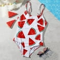 thumbnail image 2 of Girls' Summer Cute Crisscross Small Watermelon Printing Floral Print Conjoined Swimsuit 3 Piece Swimsuit Swim Suit Girl Kids Swimwear for Girls Girls Swimsuits Big Girls Swimsuits Size 16-18 Bikinis, 2 of 8
