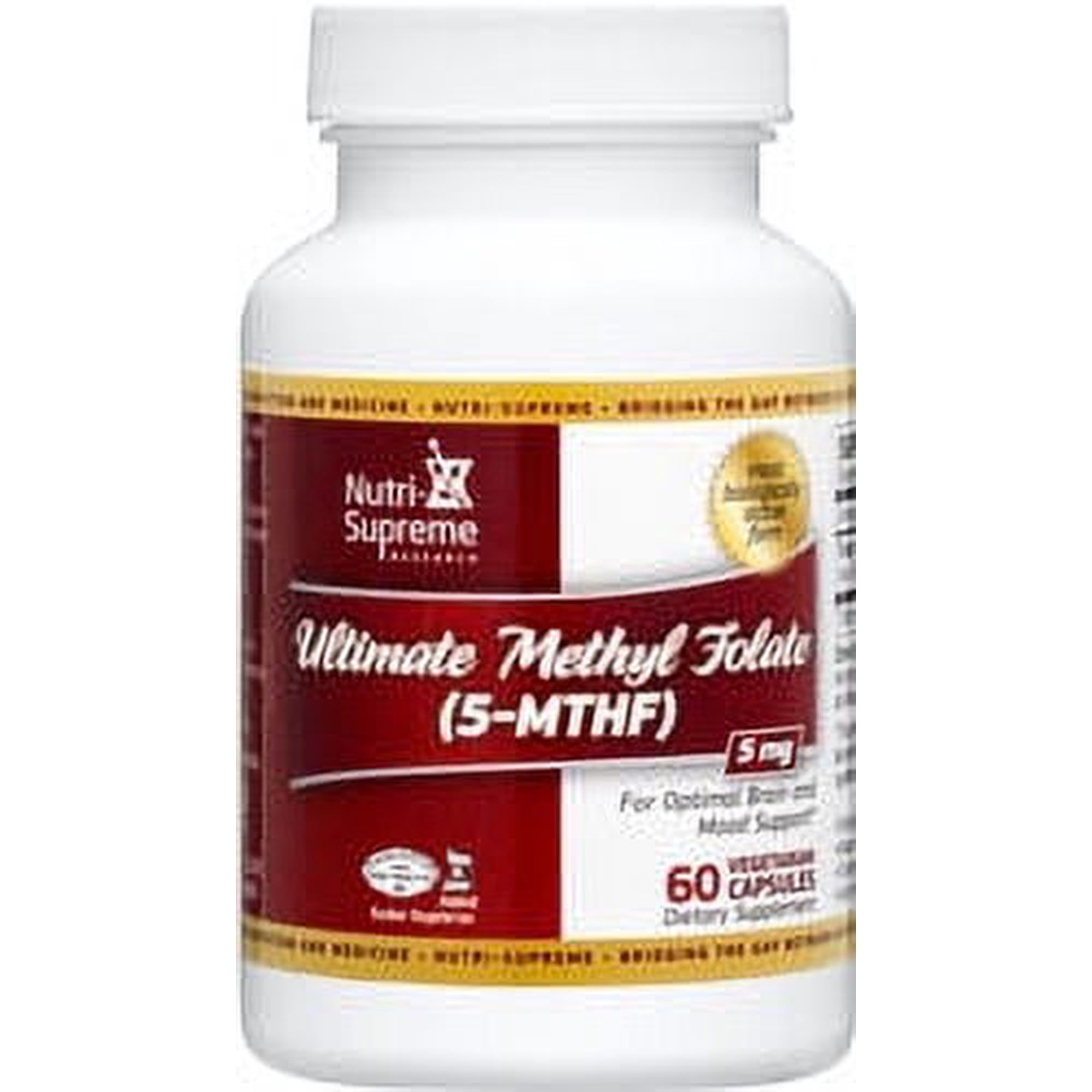 Nutri-Supreme Research Kosher Ultimate Methyl Folate (5-MTHF) 5 Mg - 60 Vegetarian Capsules