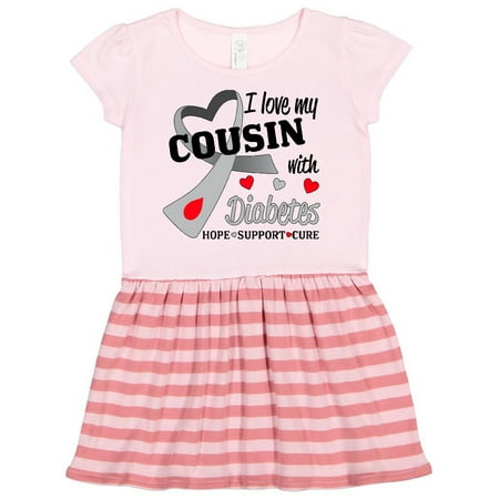 

Inktastic I Love My Cousin with Diabetes Gift Toddler Girl Dress
