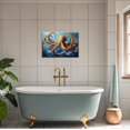 thumbnail image 3 of ZHONGYUTONG Abstract Octopus Canvas Wall Art Sea Animal Pictures Wall Decor Ocean Octopus Painting for Living Room Bathroom Decor Framed (12.00" x 18.00"), 3 of 5