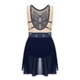 thumbnail image 4 of Niños Niñas gimnasia Ballet Jersey patinaje artístico vestido de baile lírico diamantes de imitación brillantes espalda en U falda tutú leotardo Ropa de baile, 4 of 5