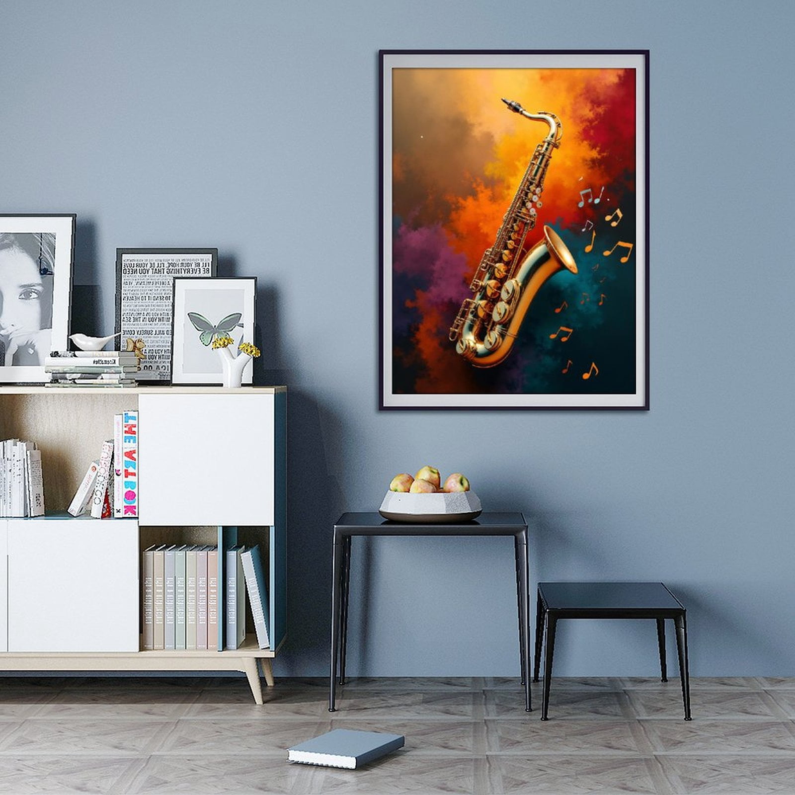 Diamond Art Kit for Adults, Saxophone Colorful Music Notes Art Diamond Painting for Adults Beginners, DIY Diamond Art Painting Kits, 5D Diamond Painting Crafts for Home Decor 12x16 Frameless