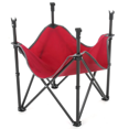 thumbnail image 4 of Heavy-Duty Portable Folding Table, 4 Cup Holders, No Sag Surface, Compact, Round, Carrying Case, Steel Frame, High-Grade 600D Canvas, Lower Storage Area, 4 of 6