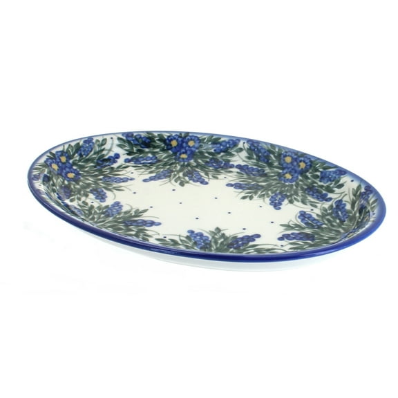 Blue Rose Polish Pottery Hyacinth Oval Dish