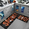 thumbnail image 4 of Bat Spider Ghost Boo Spooky Kitchen Rugs and Mats Non Skid Washable Set of 2, Happy Halloween Autumn Black Kitchen Runner Rug,Kitchen Floor Mat Under Sink Mat Throw Rug for Doormat, 4 of 6
