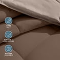 thumbnail image 6 of Bare Home 4-Piece Reversible Bed-in-a-Bag - Premium 1800 Collection - Twin, Cocoa/Taupe Comforter with Taupe Sheet Set, 6 of 10