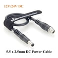 thumbnail image 2 of Panel Mount DC Power Cable 5.5mm x 2.5mm Male to Female Extension Cable for 12V/24V, LED lights, CCTV, Embedded Devices, 2 of 6