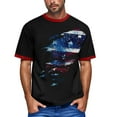 thumbnail image 5 of Men's Quick-Dry Independence Day Printed Tee, Lightweight Short Sleeve Shirt with All-Over Vintage Graphic ,Deep Red M, 5 of 5